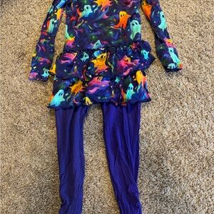 Bums & Roses Colorful Ghost Print Top with Leggings